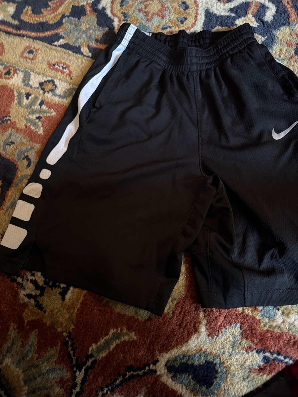 Nike Dri fit Black Shorts with White Side Panels